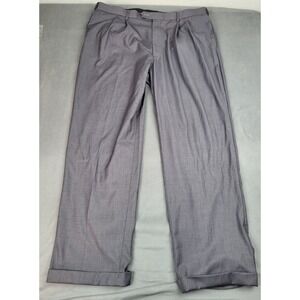 Savane Cuffed‎ And Hemmed Pants Mens 38 30 Gray Lightweight Baggy Pleated Latch